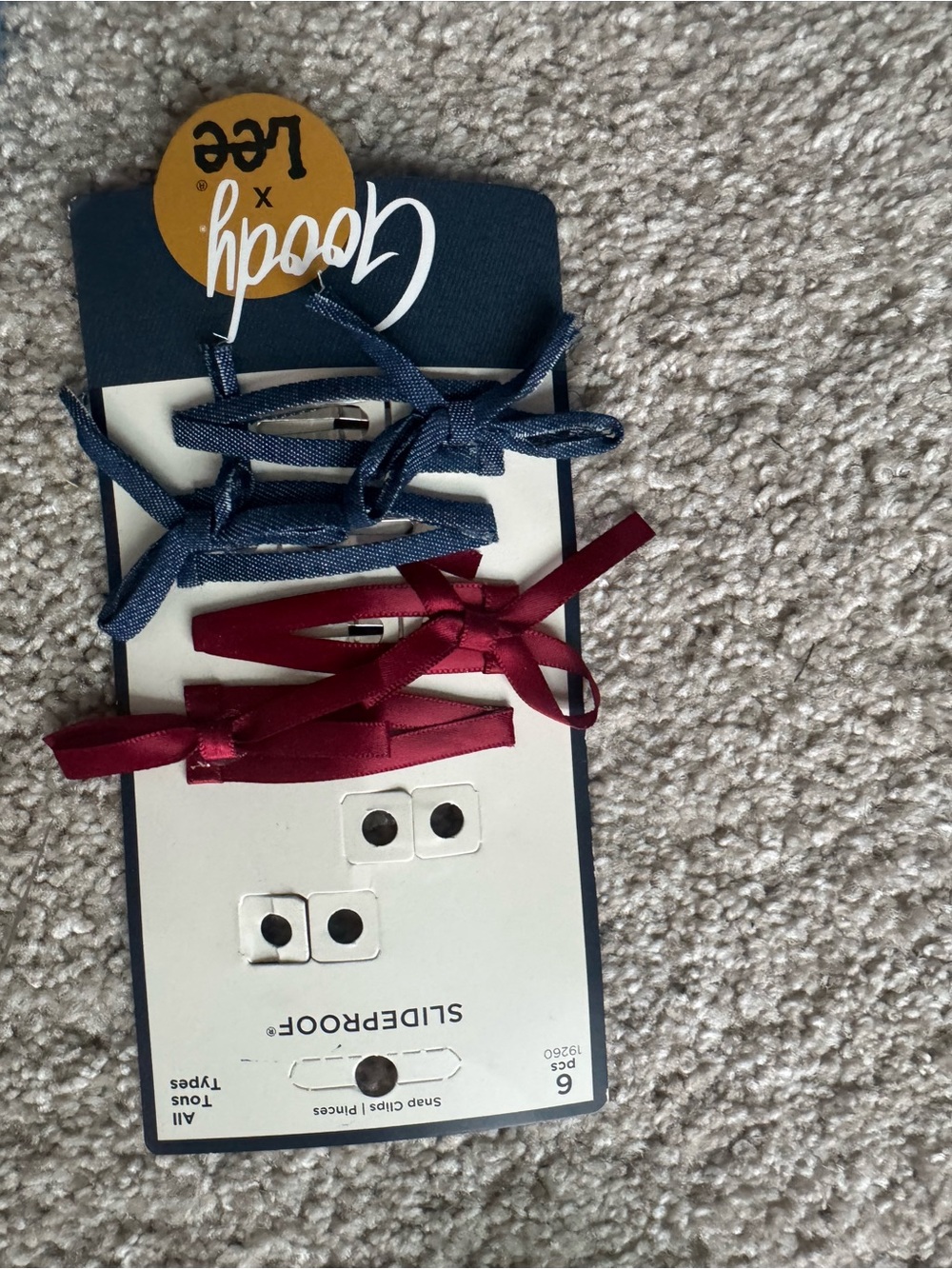 Candie's Bow Snap Clip Set in Navy and Maroon